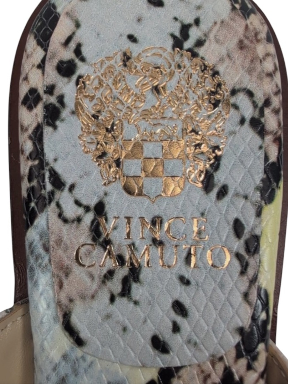 Vince Camuto Cannetta Sandal Snake-Print Kitten Heel leather Thong - Picture 7 of 8